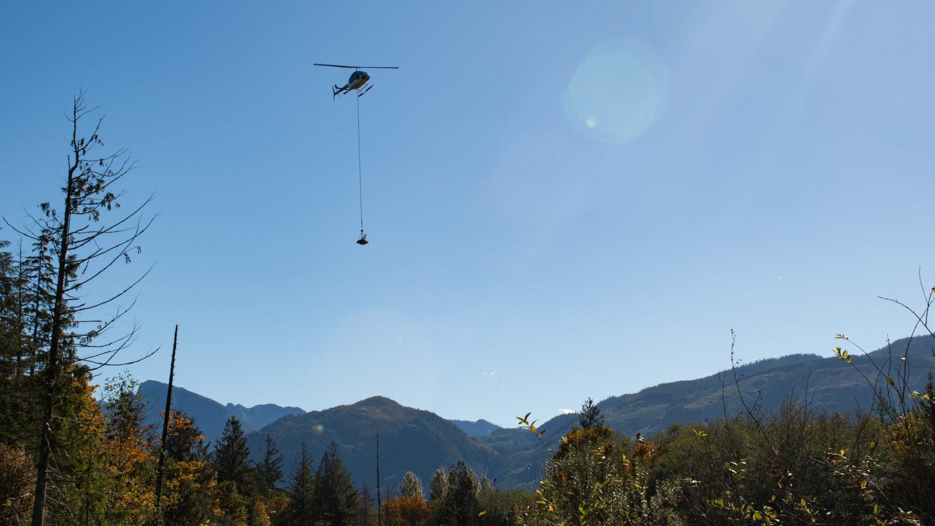 Helicopter assists Tulalip Tribes’ wetland restoration